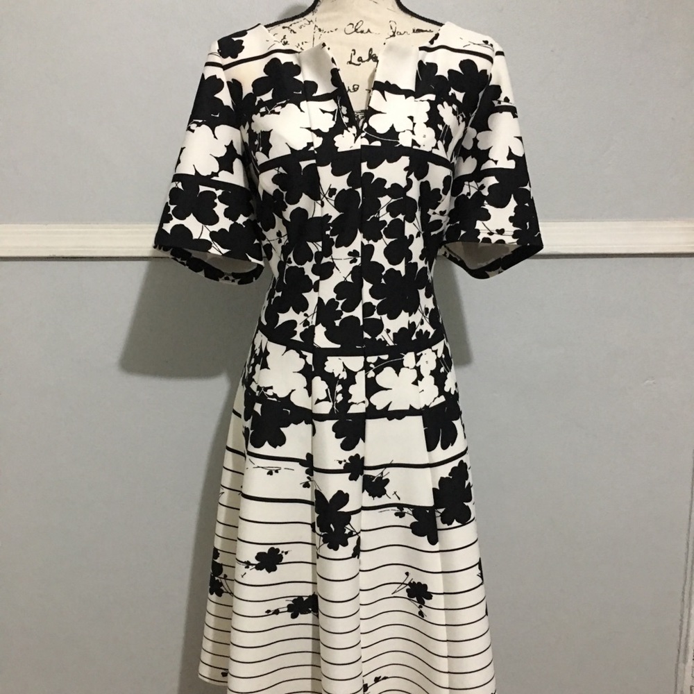 Black and White polyester Dress